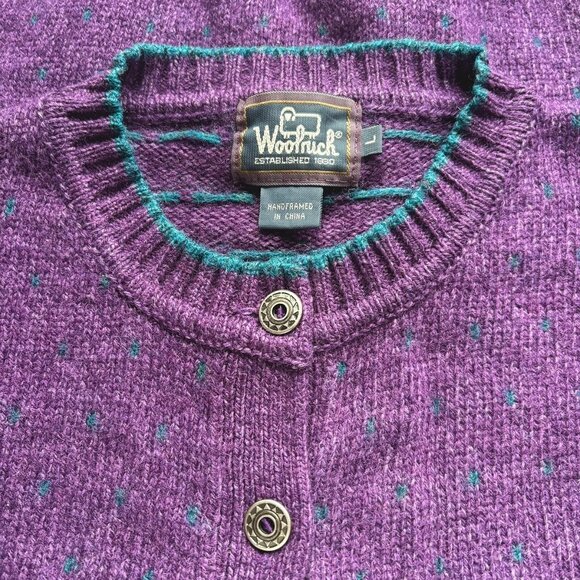 WOOLRICH VINTAGE women's  wool cardigan  large - Picture 1 of 3